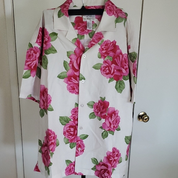 Forever 21 Pink Floral Casual Button Down Shirt - Picture 7 of 7